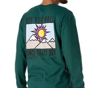 Vans off the wall long sleeve T-shirt 100% cotton mountains sunshine sun mens M